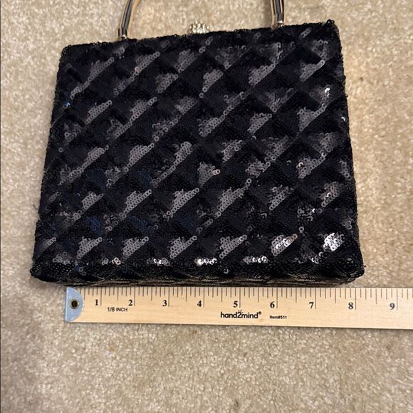 Glamorous Evening Gold hardware with black Sequin purse NWOT - Picture 6 of 10